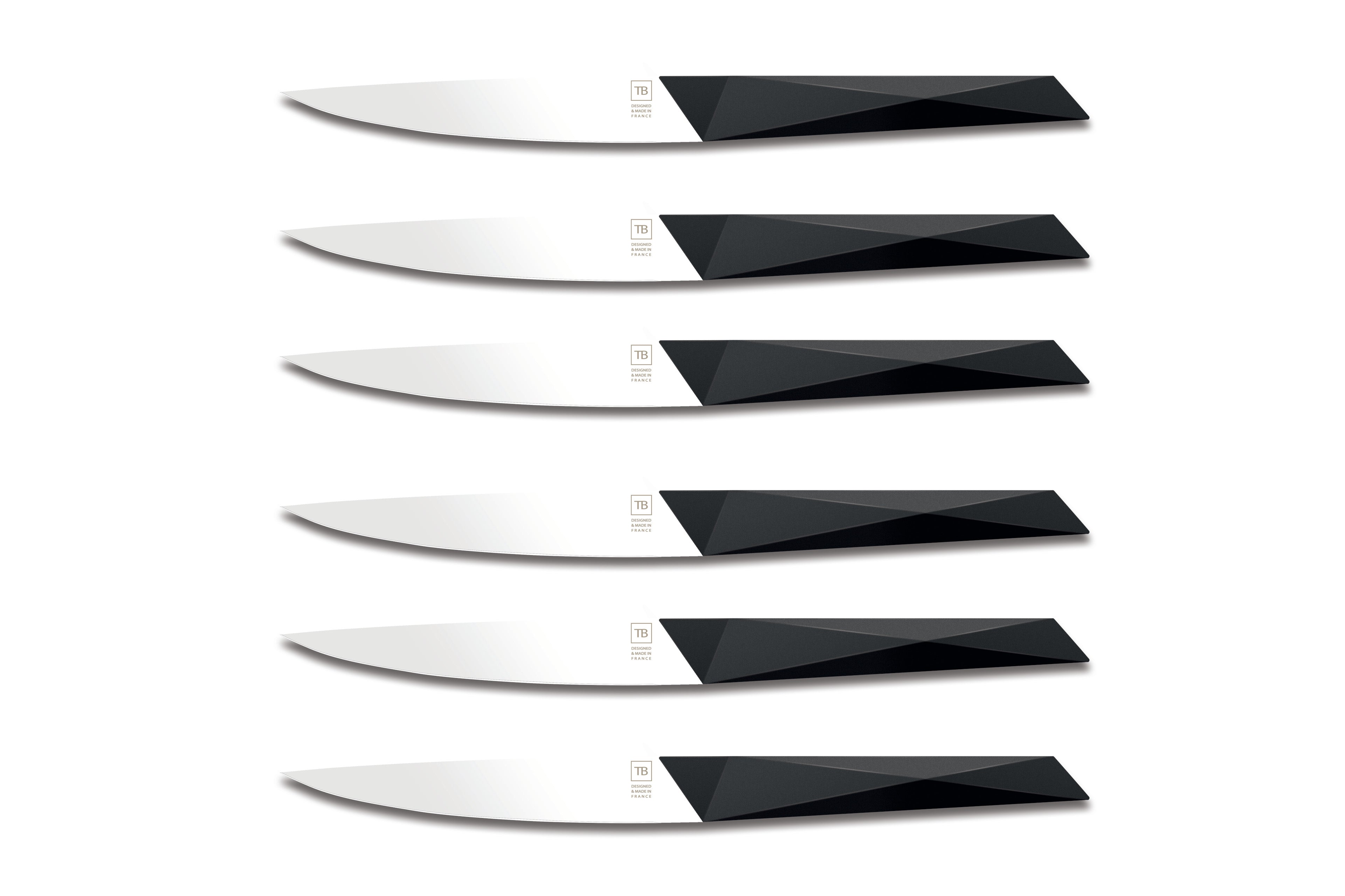 6 Couteau de table Furtif lame blanche steak