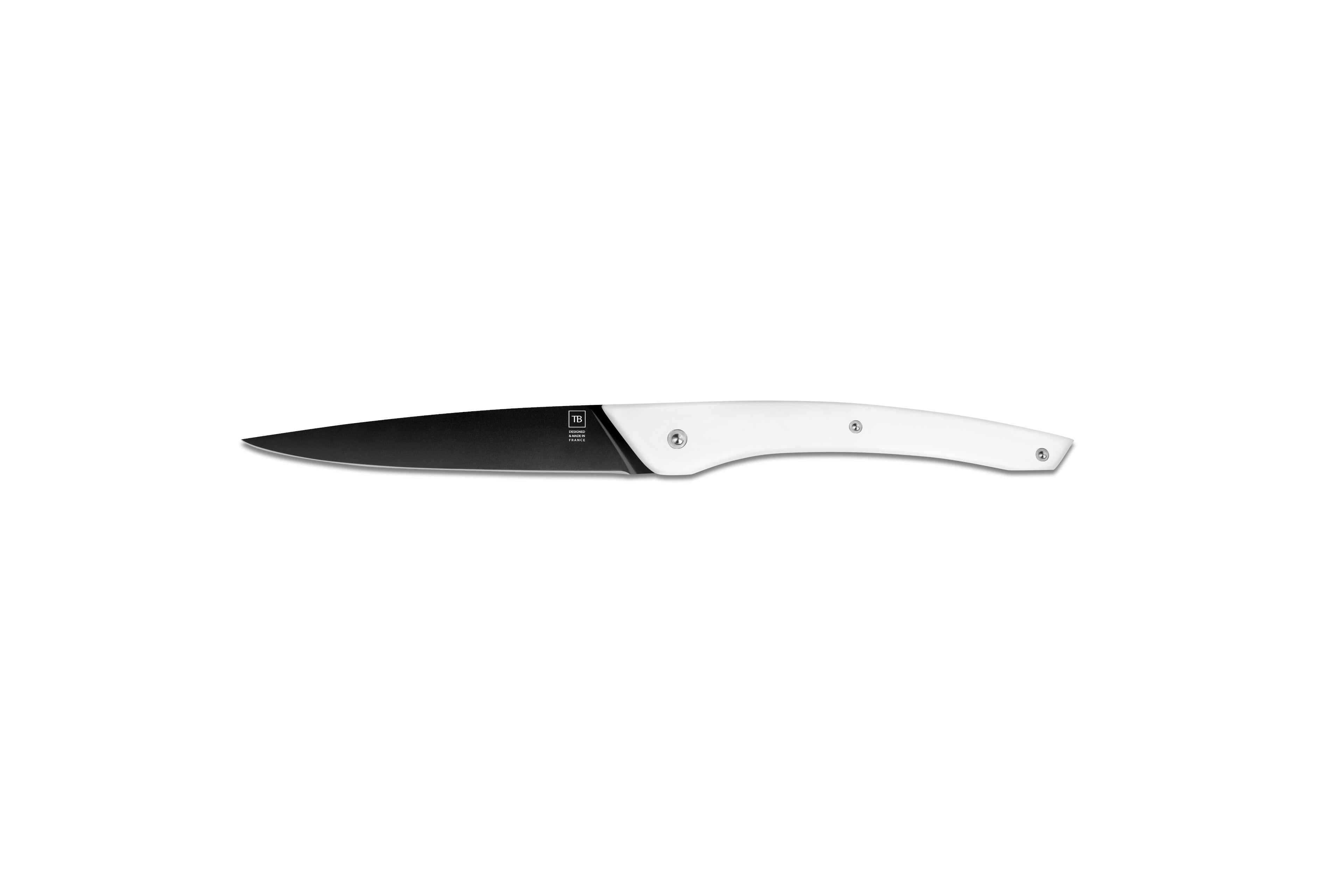 Couteaux de table Auguste POM Blanc Lame Noir