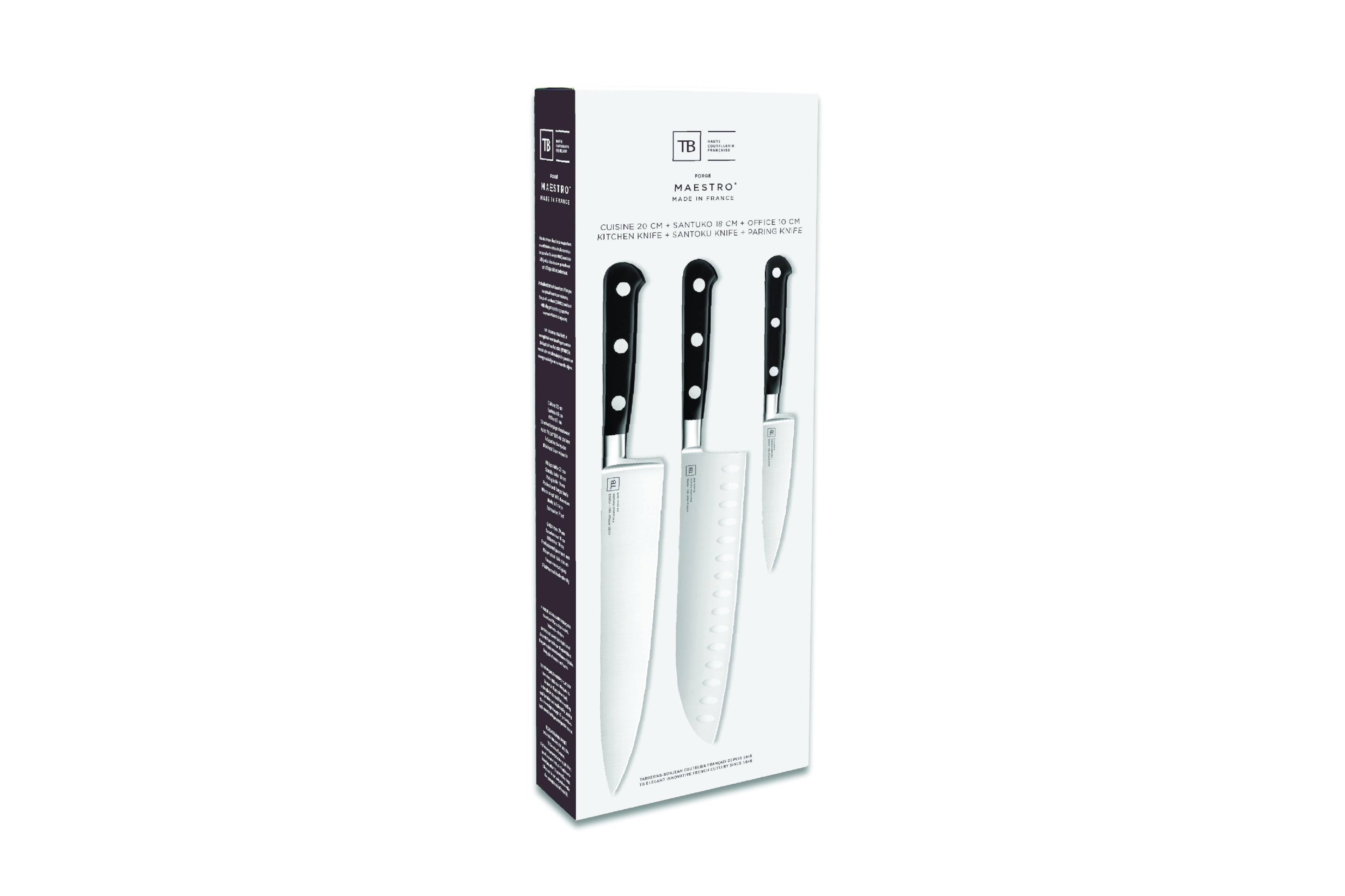 Packaging Maestro couteau de cuisine santoku et office